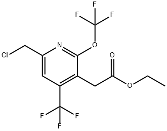 Ethyl 6-(chloromethyl)-2-(trifluoromethoxy)-4-(trifluoromethyl)pyridine-3-acetate Structure