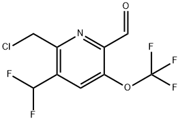 2-(Chloromethyl)-3-(difluoromethyl)-5-(trifluoromethoxy)pyridine-6-carboxaldehyde Structure