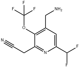 4-(Aminomethyl)-6-(difluoromethyl)-3-(trifluoromethoxy)pyridine-2-acetonitrile Structure