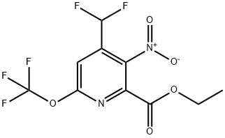 Ethyl 4-(difluoromethyl)-3-nitro-6-(trifluoromethoxy)pyridine-2-carboxylate Structure