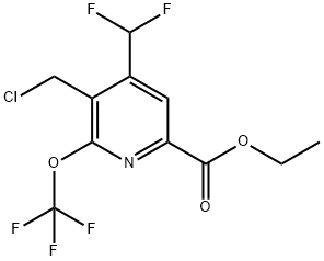 Ethyl 3-(chloromethyl)-4-(difluoromethyl)-2-(trifluoromethoxy)pyridine-6-carboxylate Structure