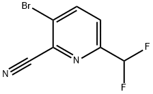 2-Pyridinecarbonitrile, 3-bromo-6-(difluoromethyl)- Structure