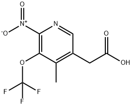 4-Methyl-2-nitro-3-(trifluoromethoxy)pyridine-5-acetic acid Structure