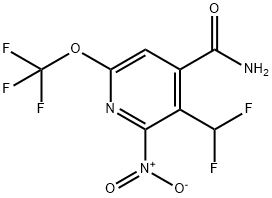 3-(Difluoromethyl)-2-nitro-6-(trifluoromethoxy)pyridine-4-carboxamide Structure