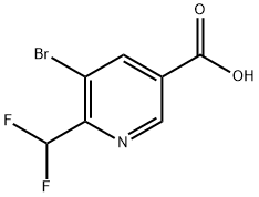 3-Pyridinecarboxylic acid, 5-bromo-6-(difluoromethyl)- 구조식 이미지