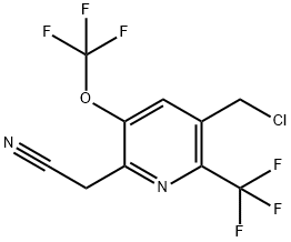 3-(Chloromethyl)-5-(trifluoromethoxy)-2-(trifluoromethyl)pyridine-6-acetonitrile Structure