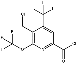 3-(Chloromethyl)-2-(trifluoromethoxy)-4-(trifluoromethyl)pyridine-6-carbonyl chloride Structure