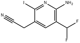 2-Amino-3-(difluoromethyl)-6-iodopyridine-5-acetonitrile Structure