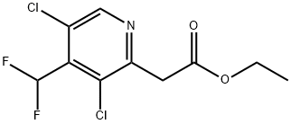 Ethyl 3,5-dichloro-4-(difluoromethyl)pyridine-2-acetate 구조식 이미지