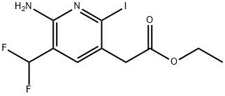 Ethyl 2-amino-3-(difluoromethyl)-6-iodopyridine-5-acetate Structure