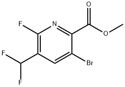 2-Pyridinecarboxylic acid, 3-bromo-5-(difluoromethyl)-6-fluoro-, methyl ester Structure