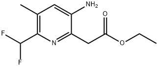 Ethyl 5-amino-2-(difluoromethyl)-3-methylpyridine-6-acetate Structure