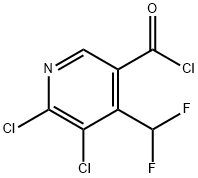 2,3-Dichloro-4-(difluoromethyl)pyridine-5-carbonyl chloride Structure