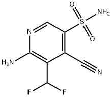 2-Amino-4-cyano-3-(difluoromethyl)pyridine-5-sulfonamide Structure