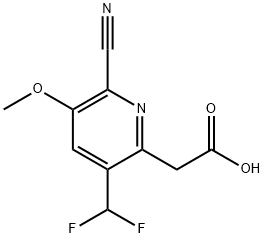 2-Cyano-5-(difluoromethyl)-3-methoxypyridine-6-acetic acid Structure