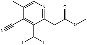 Methyl 4-cyano-3-(difluoromethyl)-5-methylpyridine-2-acetate Structure