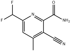 3-Cyano-6-(difluoromethyl)-4-methylpyridine-2-carboxamide Structure