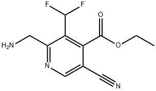 Ethyl 2-(aminomethyl)-5-cyano-3-(difluoromethyl)pyridine-4-carboxylate Structure