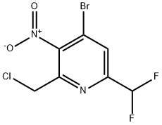 4-Bromo-2-(chloromethyl)-6-(difluoromethyl)-3-nitropyridine Structure