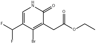 Ethyl 4-bromo-5-(difluoromethyl)-2-hydroxypyridine-3-acetate Structure