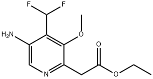 Ethyl 5-amino-4-(difluoromethyl)-3-methoxypyridine-2-acetate Structure