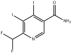 2-(Difluoromethyl)-3,4-diiodopyridine-5-carboxamide Structure