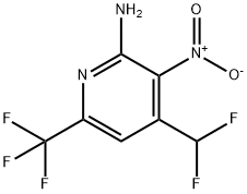 2-Amino-4-(difluoromethyl)-3-nitro-6-(trifluoromethyl)pyridine Structure