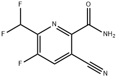 5-Cyano-2-(difluoromethyl)-3-fluoropyridine-6-carboxamide Structure