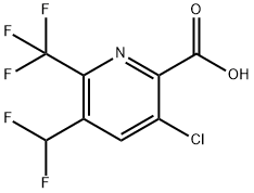 3-Chloro-5-(difluoromethyl)-6-(trifluoromethyl)pyridine-2-carboxylic acid Structure