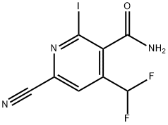 6-Cyano-4-(difluoromethyl)-2-iodopyridine-3-carboxamide Structure