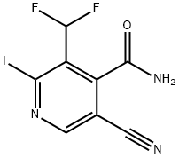 5-Cyano-3-(difluoromethyl)-2-iodopyridine-4-carboxamide Structure