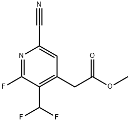 Methyl 6-cyano-3-(difluoromethyl)-2-fluoropyridine-4-acetate Structure