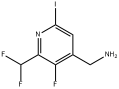 4-(Aminomethyl)-2-(difluoromethyl)-3-fluoro-6-iodopyridine Structure