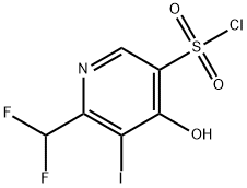 2-(Difluoromethyl)-4-hydroxy-3-iodopyridine-5-sulfonyl chloride Structure