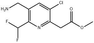 Methyl 3-(aminomethyl)-5-chloro-2-(difluoromethyl)pyridine-6-acetate Structure