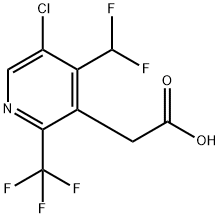 5-Chloro-4-(difluoromethyl)-2-(trifluoromethyl)pyridine-3-acetic acid Structure