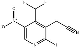 4-(Difluoromethyl)-2-iodo-5-nitropyridine-3-acetonitrile Structure