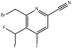 2-(Bromomethyl)-6-cyano-3-(difluoromethyl)-4-iodopyridine Structure