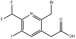 2-(Bromomethyl)-6-(difluoromethyl)-5-iodopyridine-3-acetic acid Structure