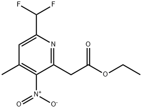 Ethyl 6-(difluoromethyl)-4-methyl-3-nitropyridine-2-acetate Structure