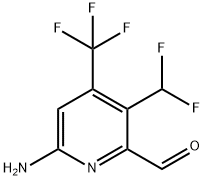 6-Amino-3-(difluoromethyl)-4-(trifluoromethyl)pyridine-2-carboxaldehyde Structure