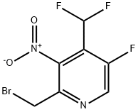 2-(Bromomethyl)-4-(difluoromethyl)-5-fluoro-3-nitropyridine Structure