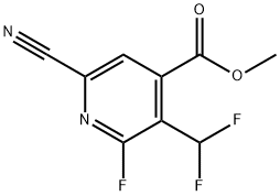 Methyl 6-cyano-3-(difluoromethyl)-2-fluoropyridine-4-carboxylate Structure