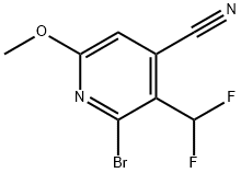 2-Bromo-4-cyano-3-(difluoromethyl)-6-methoxypyridine Structure