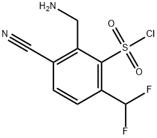 2-Aminomethyl-3-cyano-6-(difluoromethyl)benzenesulfonyl chloride Structure