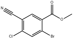 Benzoic acid, 2-bromo-4-chloro-5-cyano-, methyl ester Structure