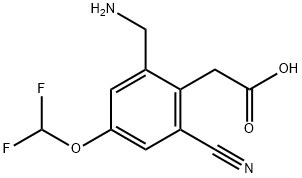 2-Aminomethyl-6-cyano-4-(difluoromethoxy)phenylacetic acid Structure