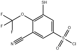 3-Cyano-5-mercapto-4-(trifluoromethoxy)benzenesulfonylchloride Structure