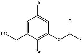 2,5-Dibromo-3-(difluoromethoxy)benzyl alcohol Structure