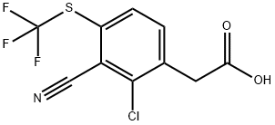 2-Chloro-3-cyano-4-(trifluoromethylthio)phenylacetic acid Structure